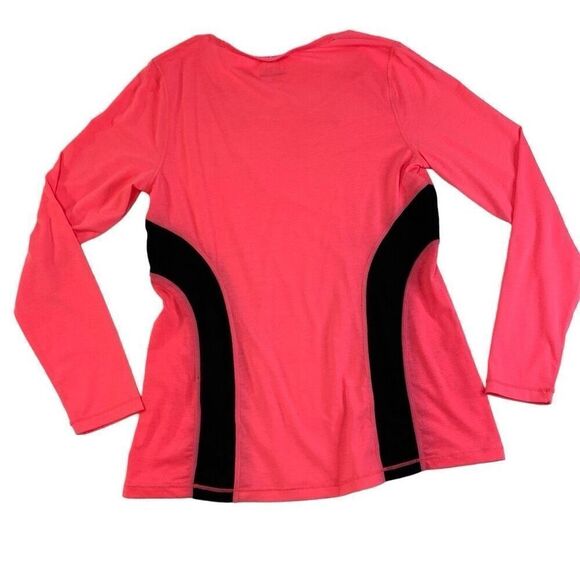 Lauren Ralph Lauren Neon Pink and Black Active Top Long Sleeve Stretch Medium - Picture 2 of 6